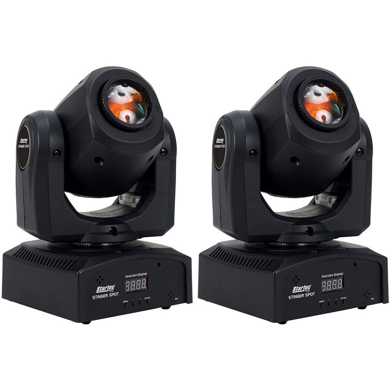 ADJ Products STINGER SPOT 10-Watt LED Startec Stinger Moving Head Mini Spotlight with 7 Colors and 7 Gobos (2 Pack)