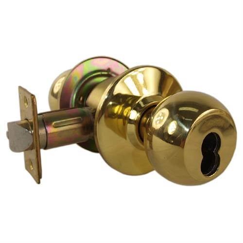 Super Lock IC13041 Polished Brass US3 Grade 2 Interchangeable Core Entry Knobs (Core Sold Seperately)