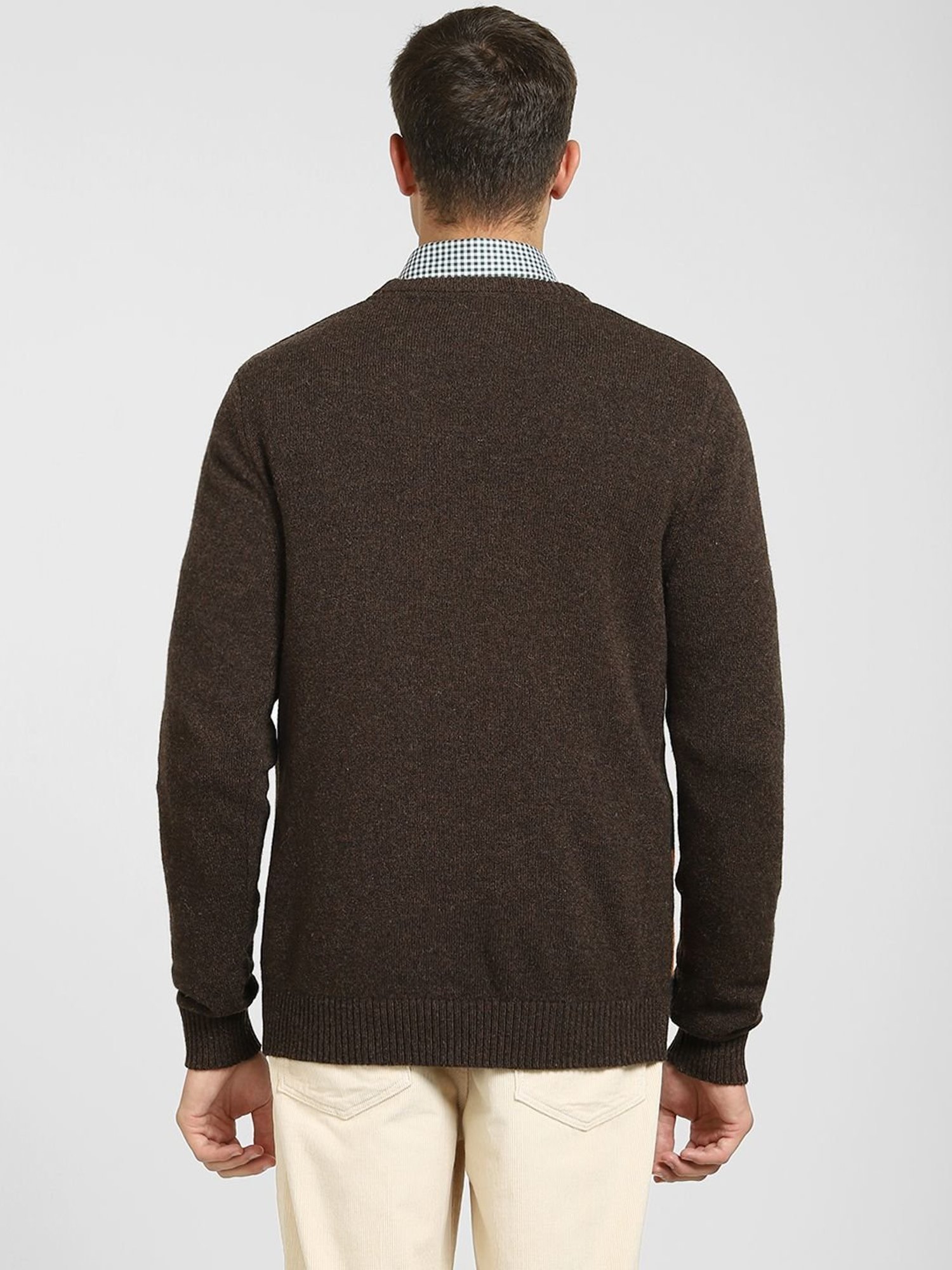 SELECTED HOMME Shaved Chocolate Regular Fit Colour Block Sweater