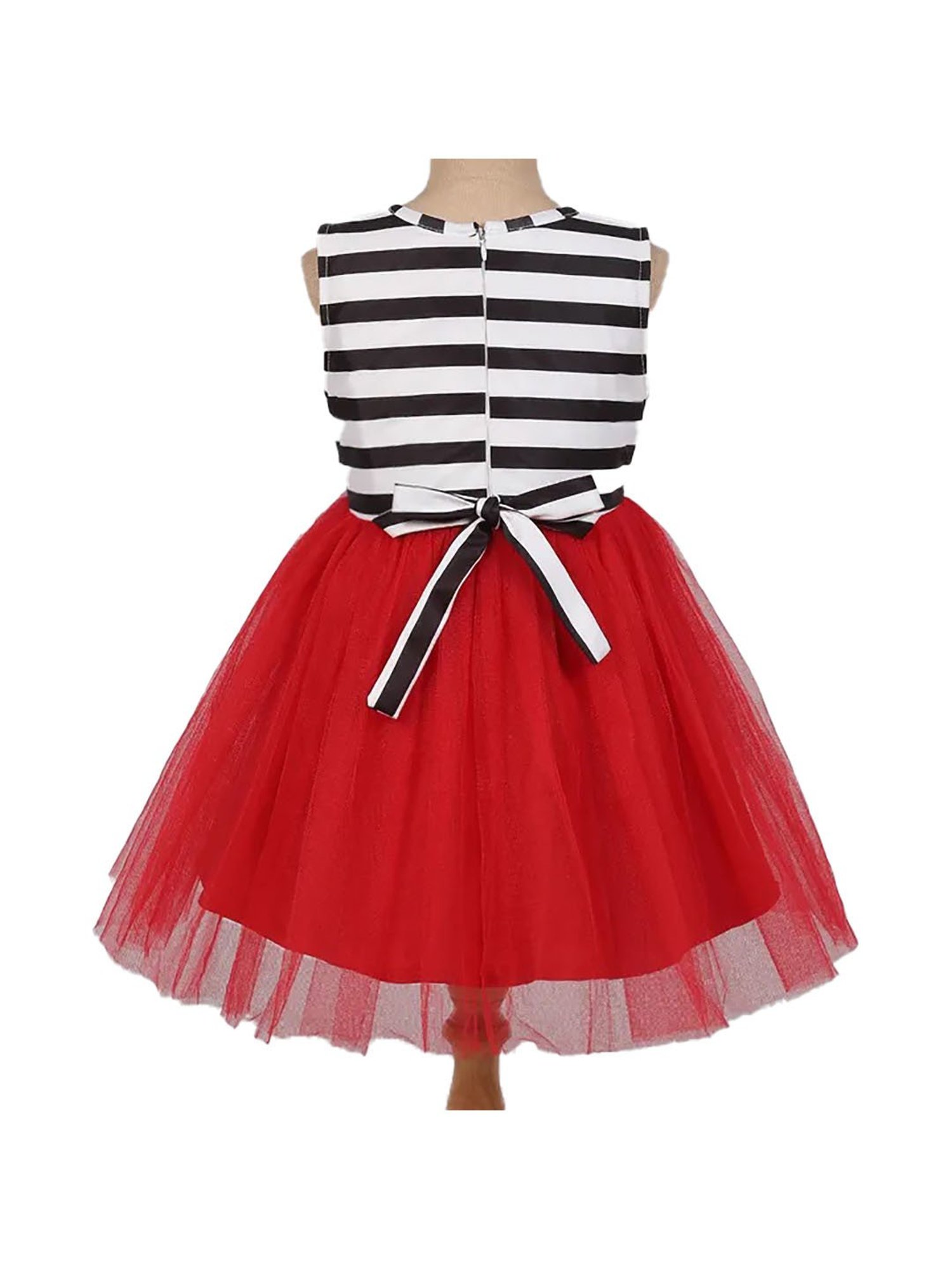 The Magic Wand Kids White & Red Striped Dress