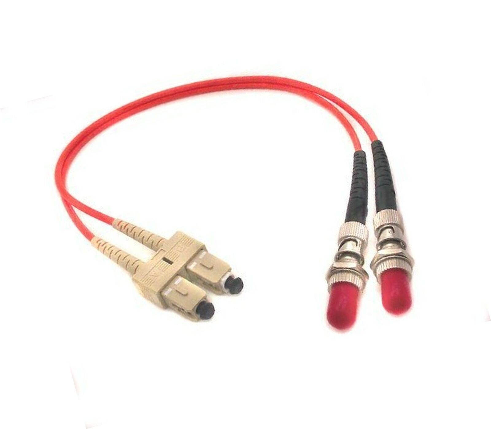 1 Foot (0.3 Meter) Fiber Optic Adapter Cable SC (Male) to ST (Female) Multimo...