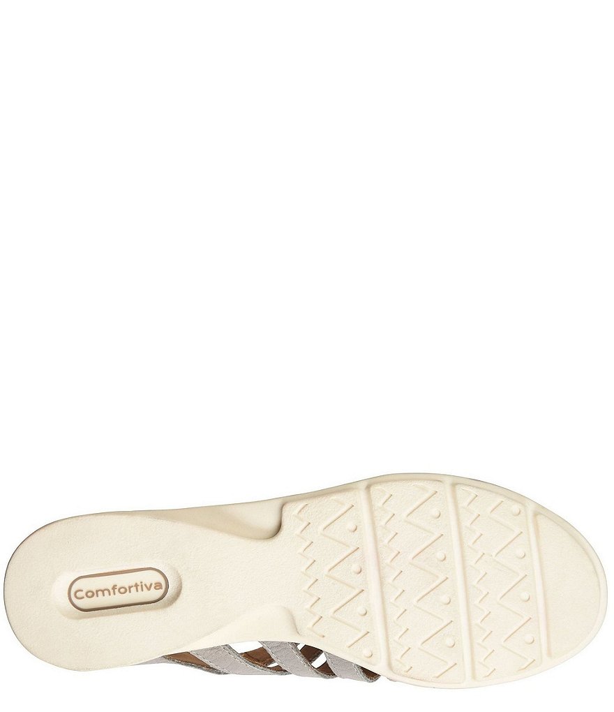 Comfortiva Parker Leather Cut-Out Wedge Sandals