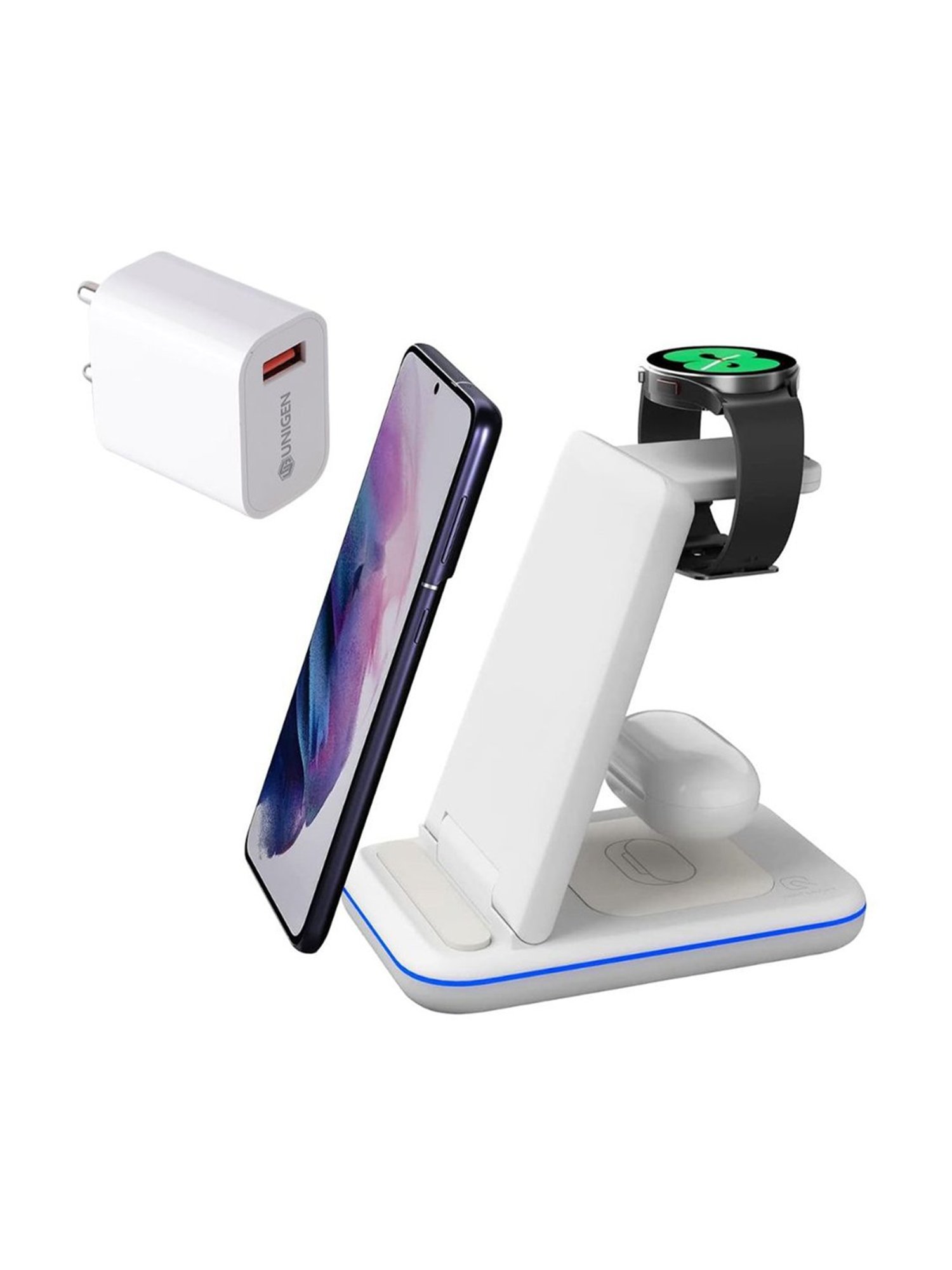 UNIGEN Unidock 350 23W Foldable Wireless Charging Station With QC 18W Adapter (White)