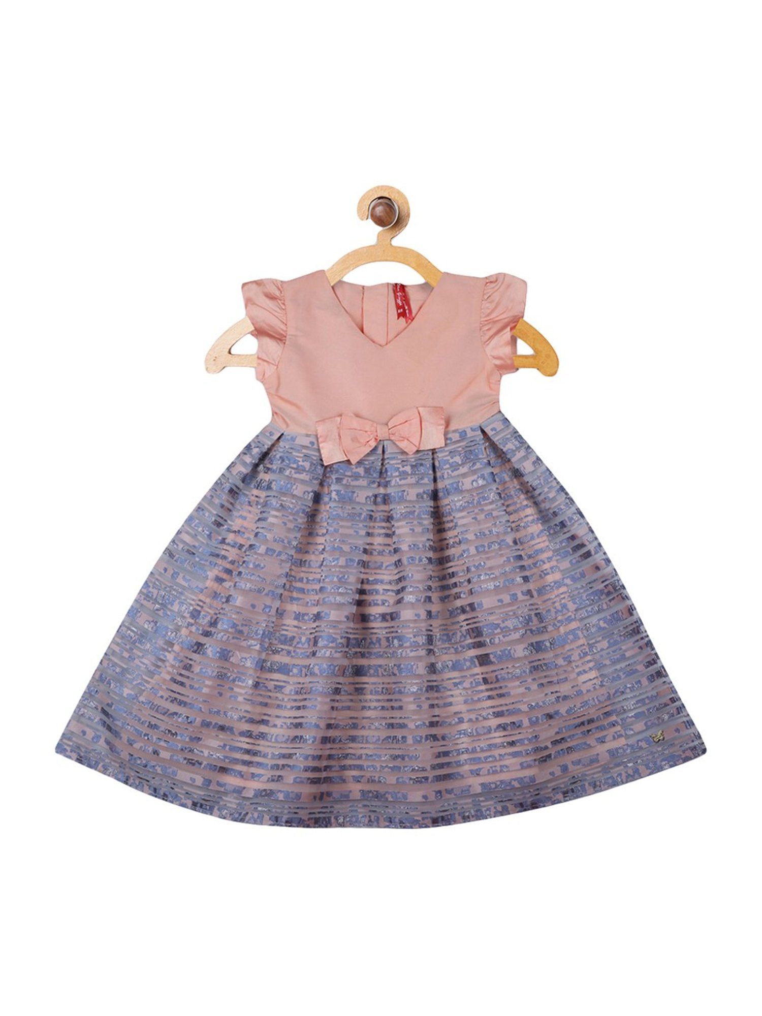 Blue Giraffe Kids Grey & Pink Patch Work Dress
