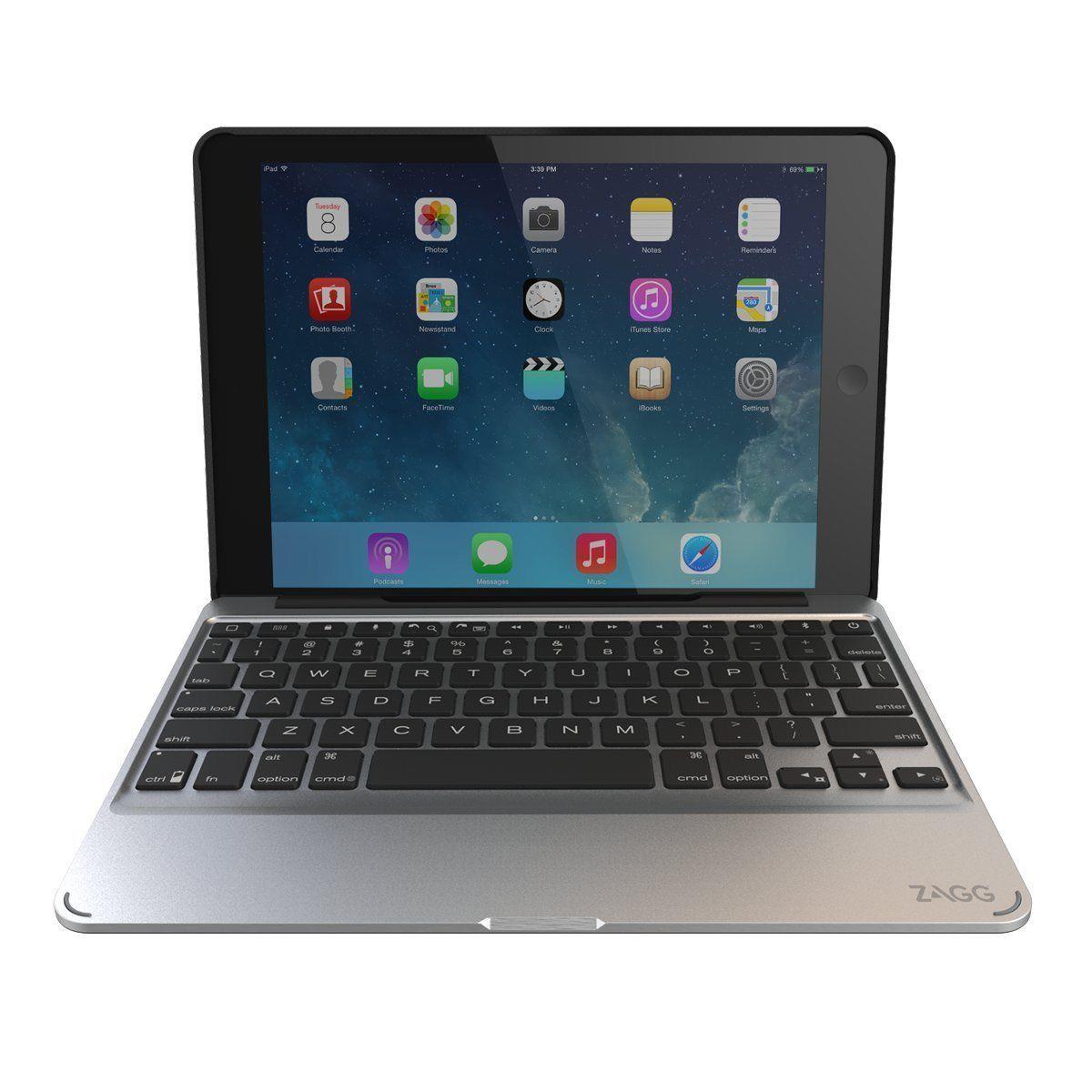 Zagg Slim Book W/ Backlit Bluetooth Keyboard & Detachable Case For iPad Air 2