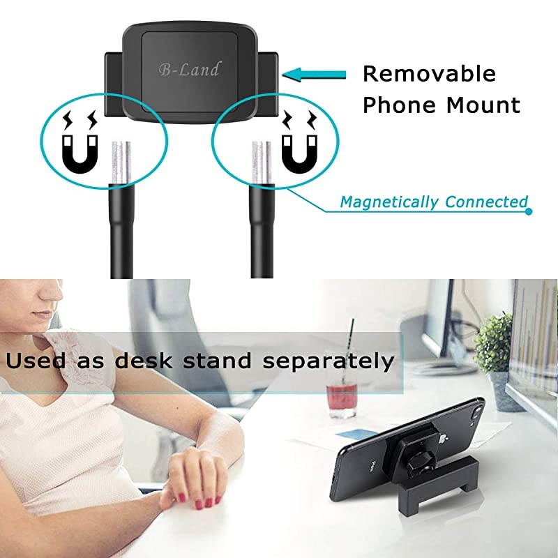Magnetic Phone Holder Gooseneck Bed Cell Phone Holders Universal Mobile Phone Stand Flexible Tablet Stand Holder Neck Phone Holder Compatible of Phones Tablets