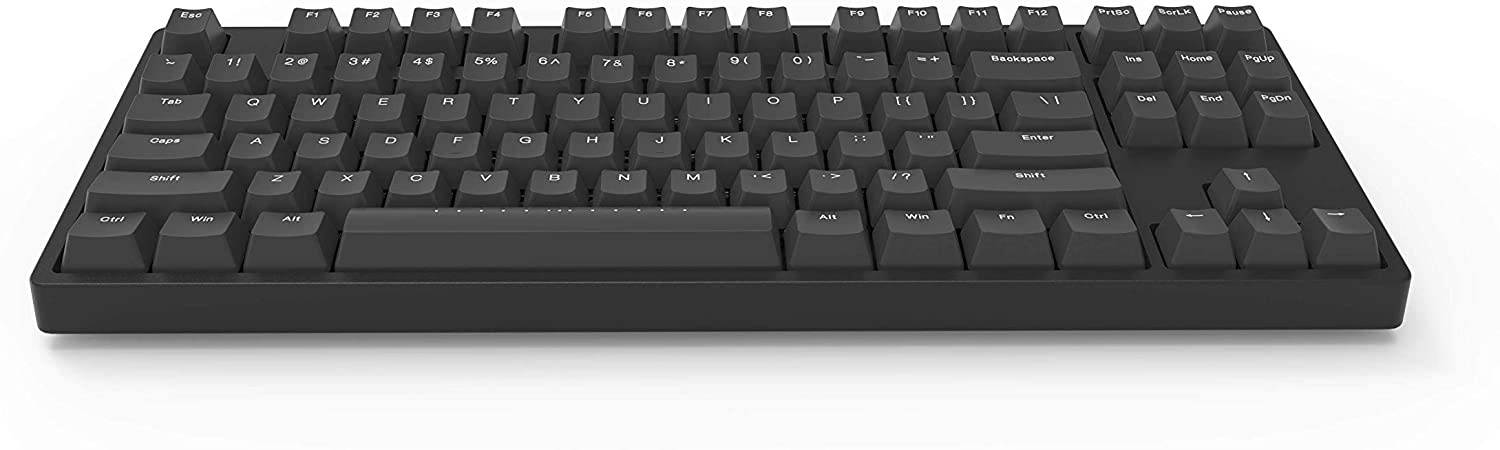 iKBC W200 Wireless Mechanical Keyboard with Cherry MX Red Switch for Windows and Mac OS, Enables Media Key and LED Indicator (2.4G Dongle, USB 2.0, PBT Double Shot 87 Keycaps, Black Color, ANSI/US)
