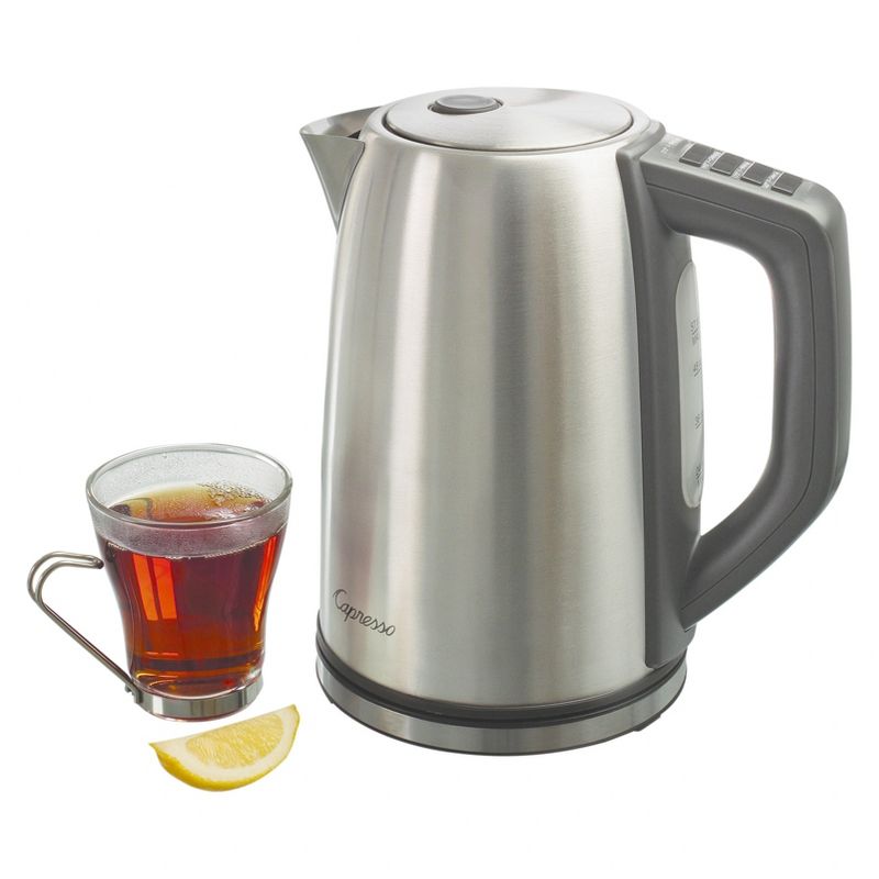 Capresso 4 Temperature Electric Water Kettle H2O Steel PLUS - Stainless Steel 278.05