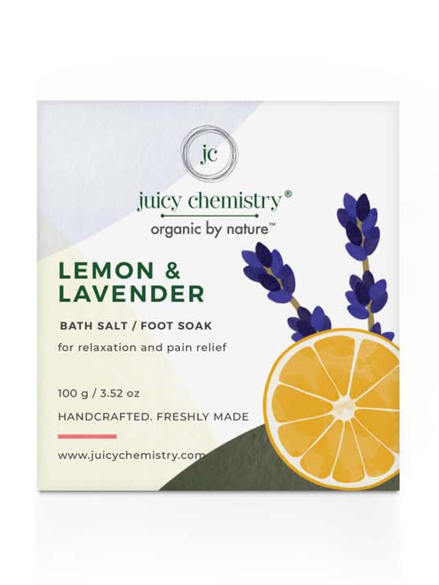 Juicy Chemistry Organic Lemon & Lavender Bath Salt & Foot Soak- - 100 gm