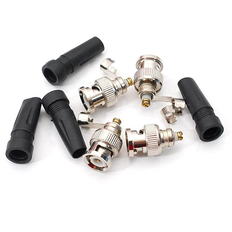 4pcs Quick Assemble solderless coaxial RG58 BNC Male External Antenna Plug Connector for Amateur HAM Radio Uniden RadioShack Scanner Receiver