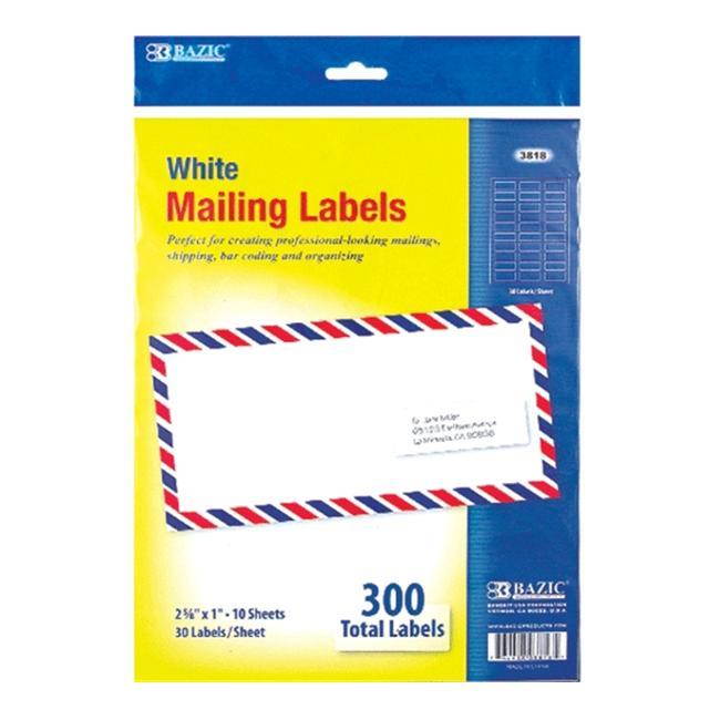 Bazic 3818-24 1 in. x 2 .62 in. White Address Labels- Pack of 24