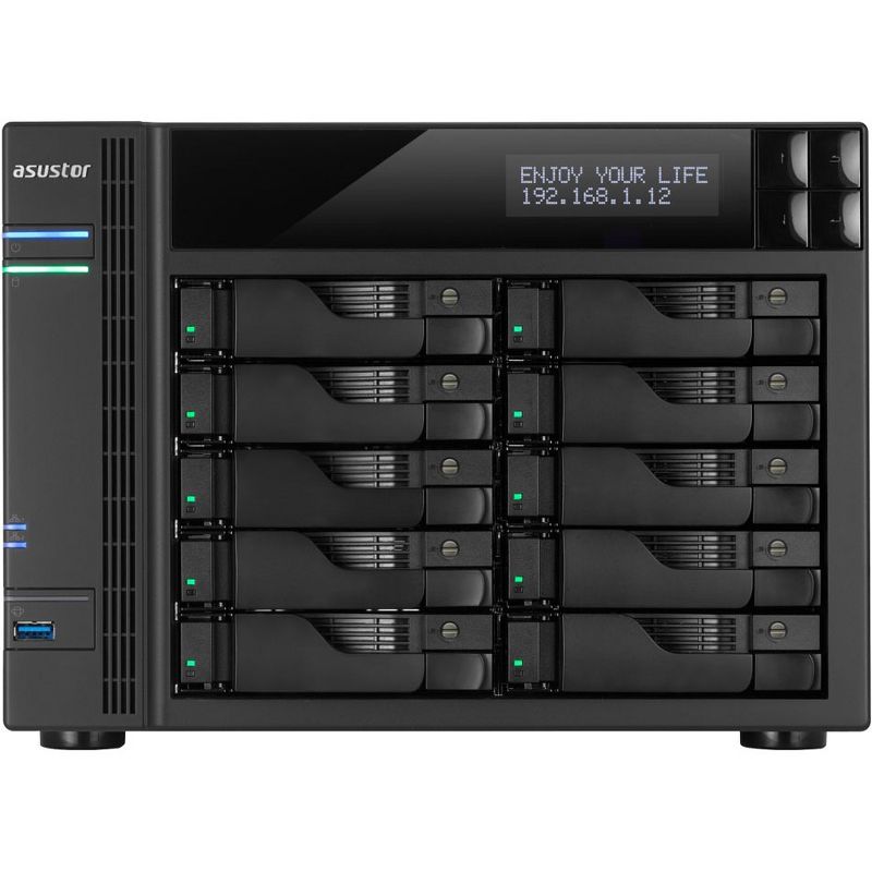 ASUSTOR AS7010T-i5 SAN/NAS Storage System - Intel Core i5 Quad-core (4 Core) 3 GHz - 10 x HDD Supported - 100 TB Supported HDD Capacity