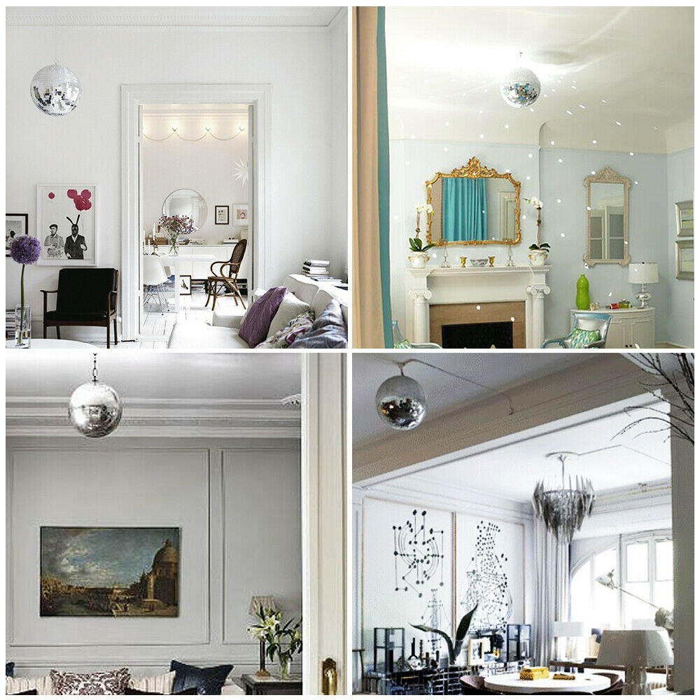 12" Large Mirror Glass Disco Ball DJ Dance Home Party Stage Lighting Bands Club