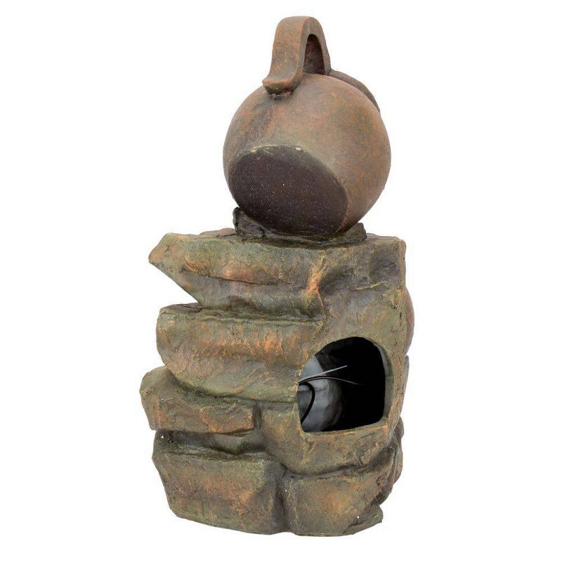 LaTaverna Cascading Urns Illuminated Garden Fountain - Acorn Hollow