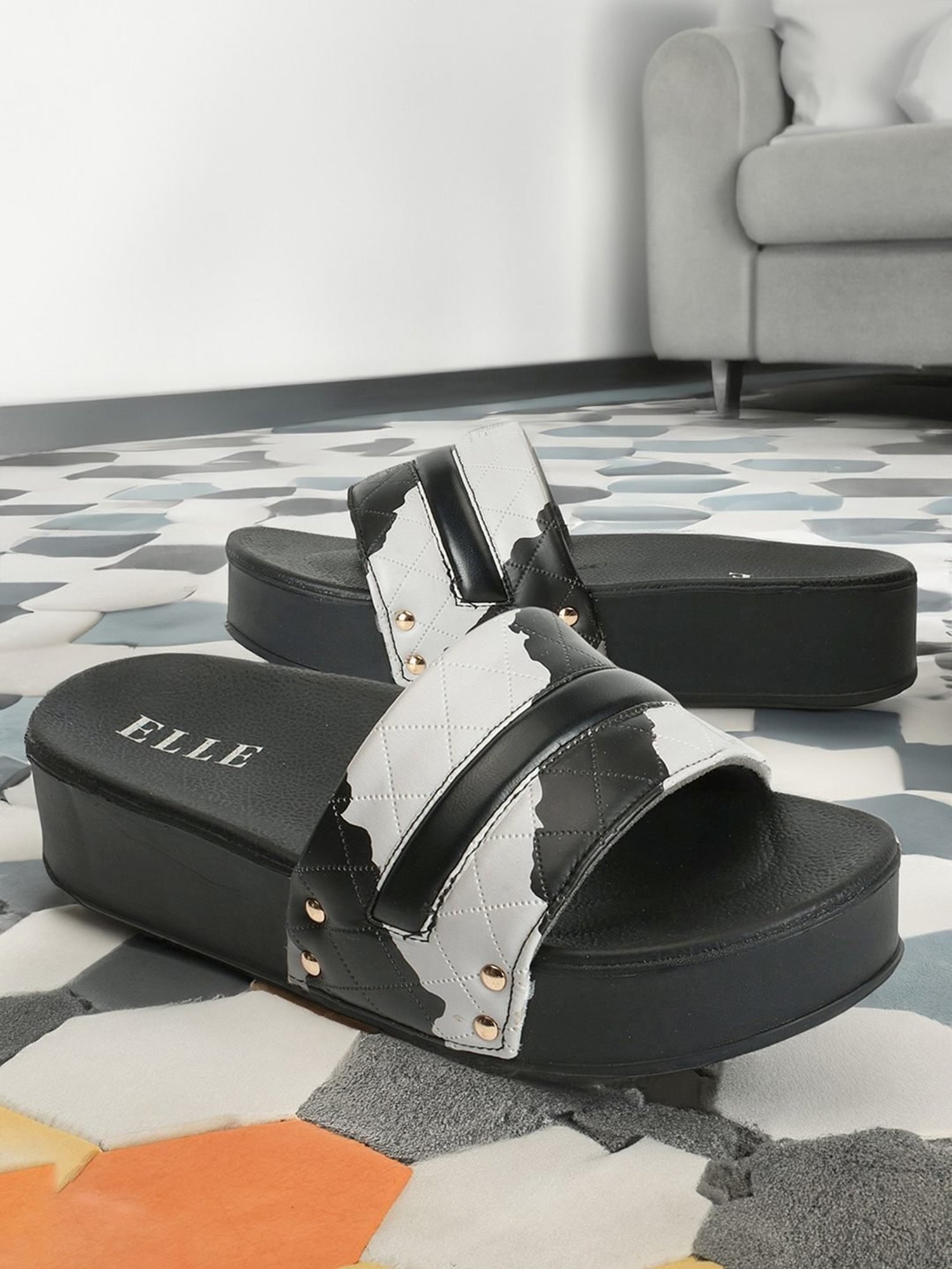 Elle Women's Black Casual Sandals