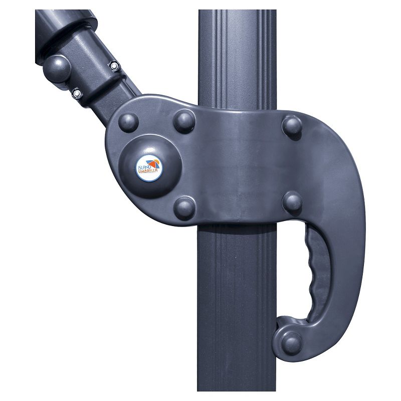 Island Umbrella Santorini II 10' Square Cantilever Umbrella in Black Sunbrella