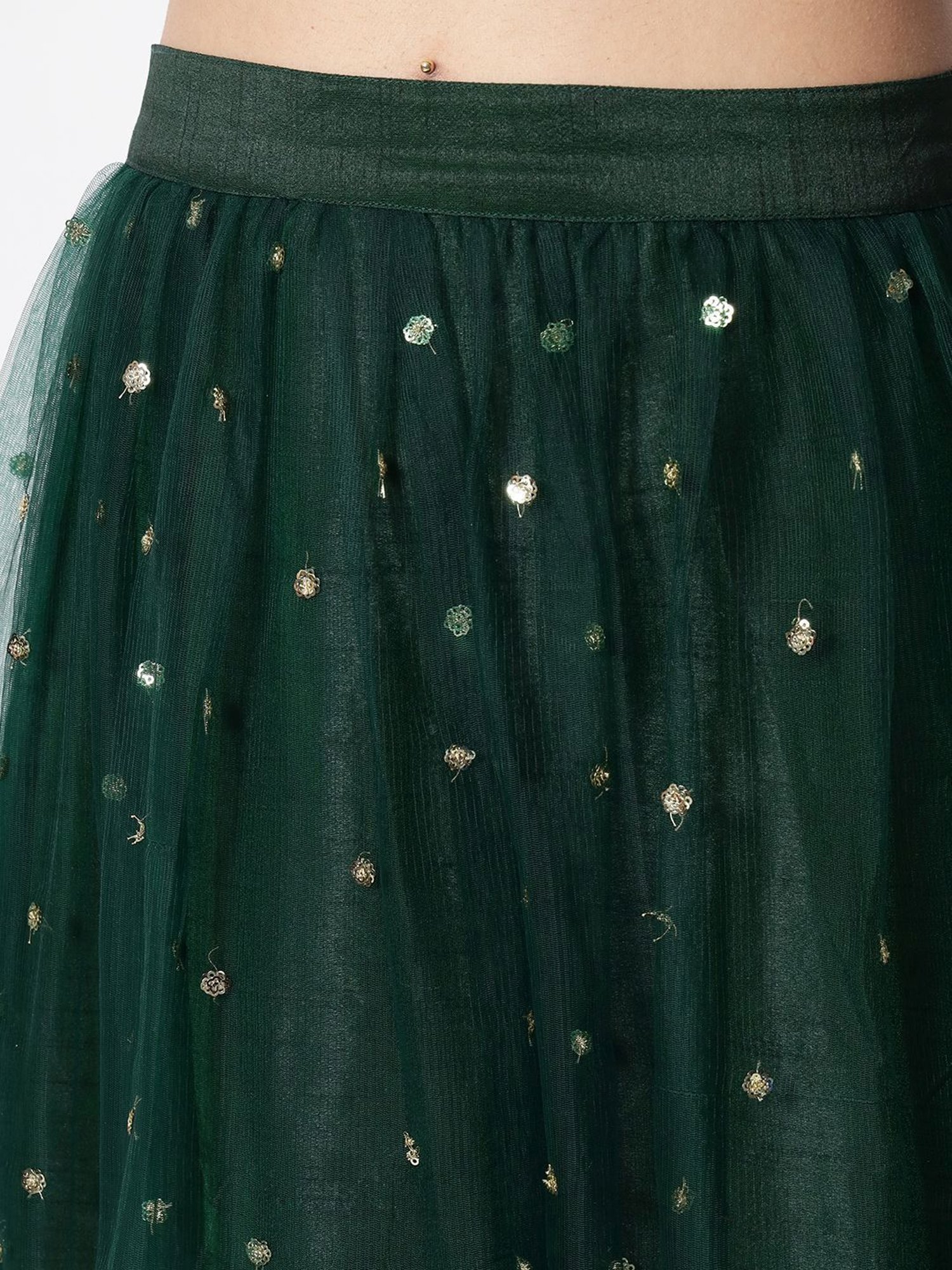 studiorasa Green Embroidered Skirt