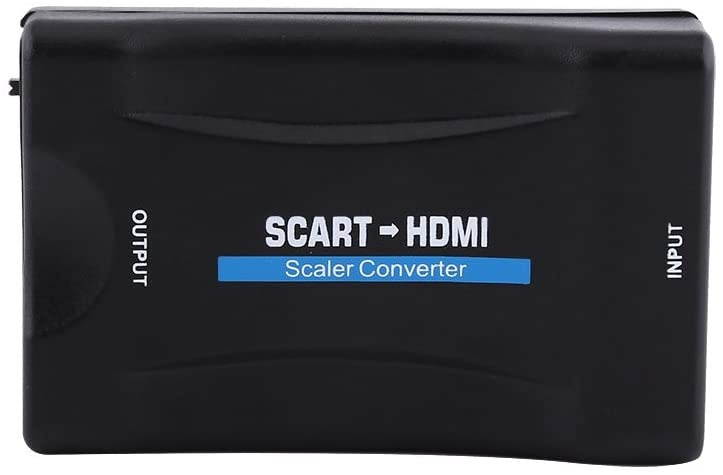 SOONHUA Scart to HDMI Audio Video Converter, 720P 1080P Scaler Adapter with USB Cable