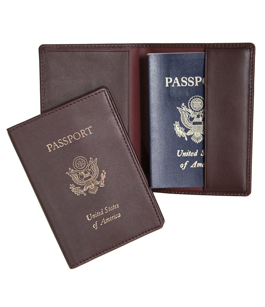 ROYCE New York RFID Blocking Gold Lettered Passport Case