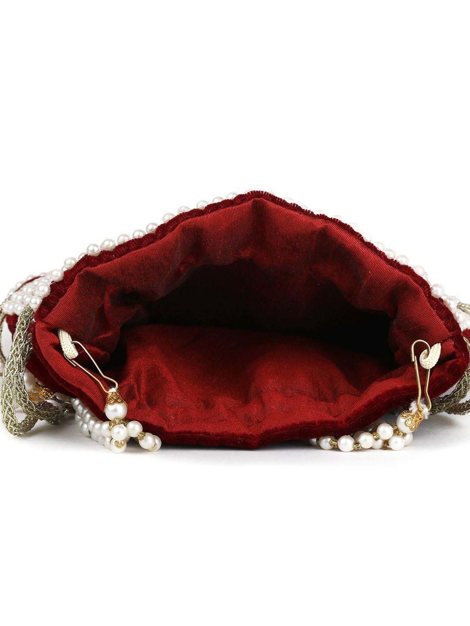 Gaurapakhi Maroon Embellished Potli