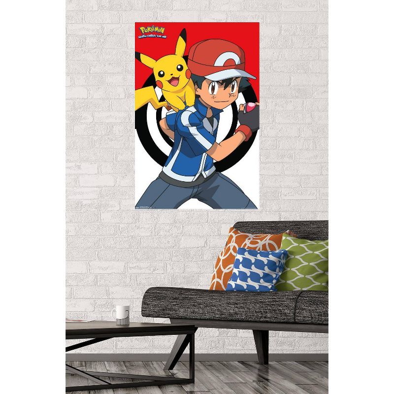 34" x 22" Pokemon: Ash And Pikachu Unframed Wall Poster - Trends International