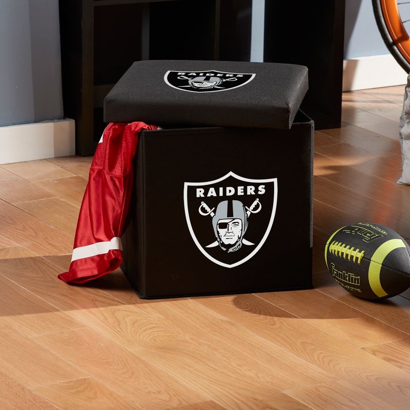 NFL Franklin Sports Oakland Raiders Storage Ottoman with Detachable Lid