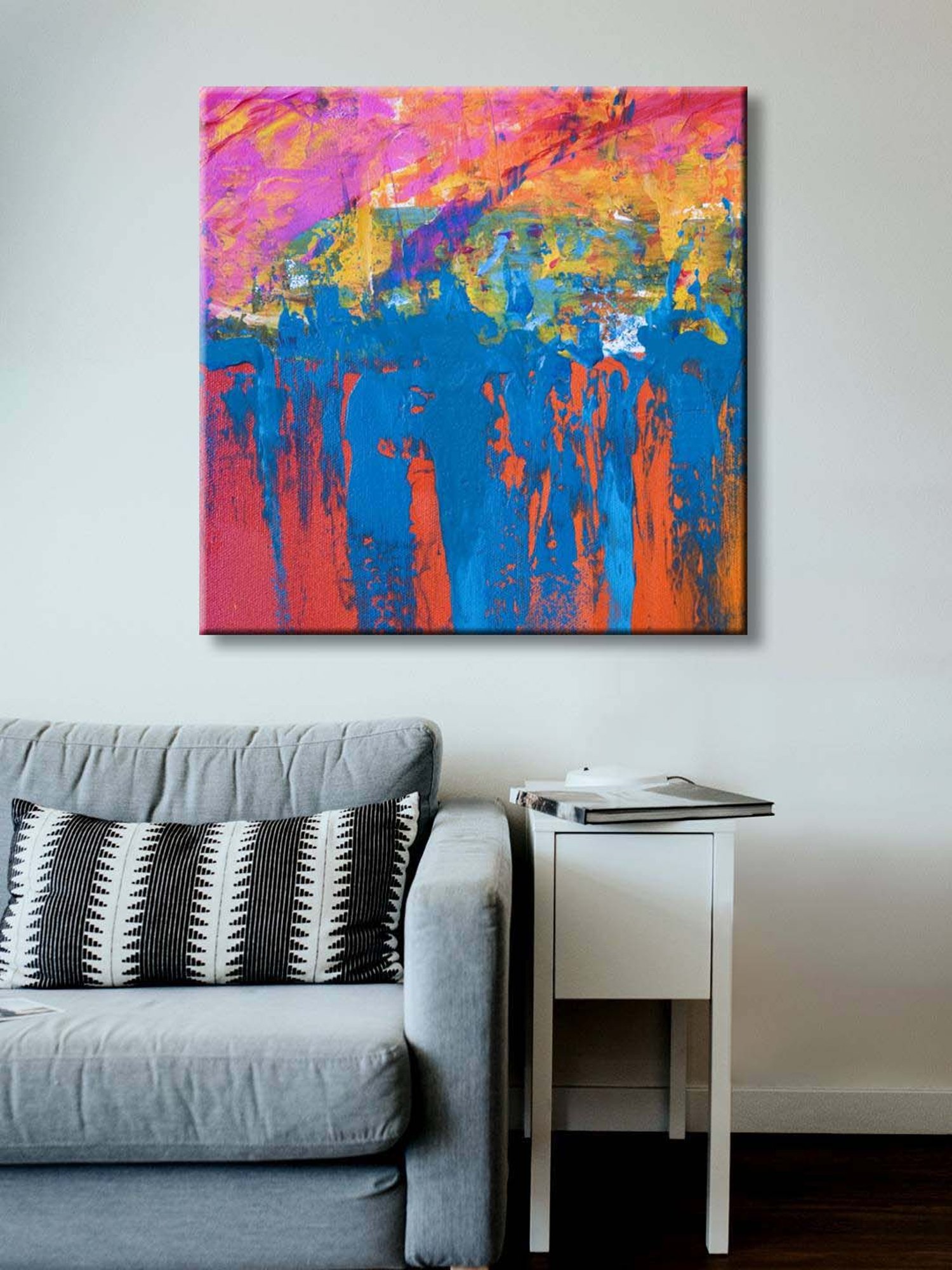 999store Multicolor Abstract Canvas Painting