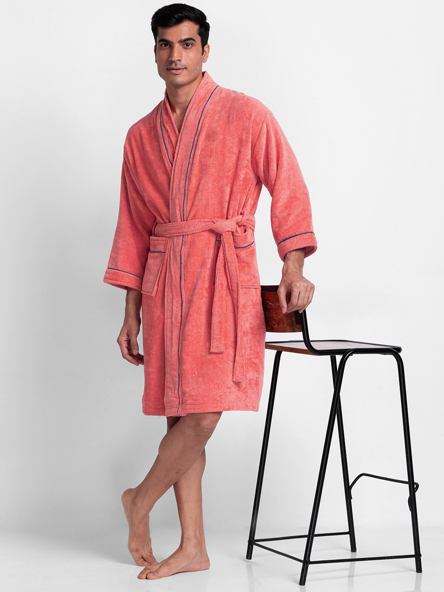 Trident Comfort Living Grey Cotton 380 GSM Bathrobe