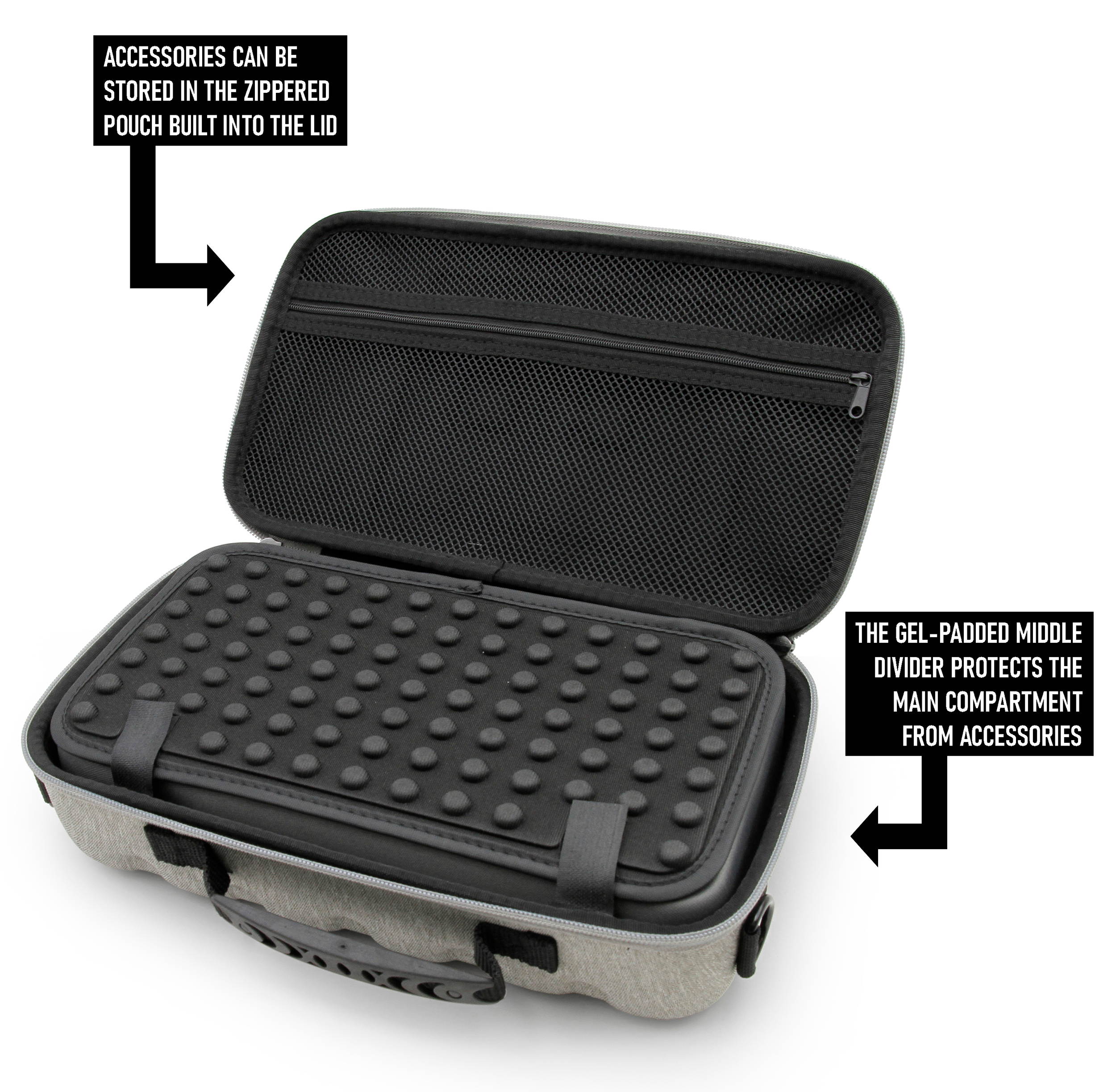 CM 60% Keyboard Case fits Razer Huntsman Mini, HK Gaming GK61, KEMOVE Snowfox, DIERYA DK61E & More 61 Keys up to 11.5" - Travel Case with Shoulder Strap and Accessory Storage, Gray