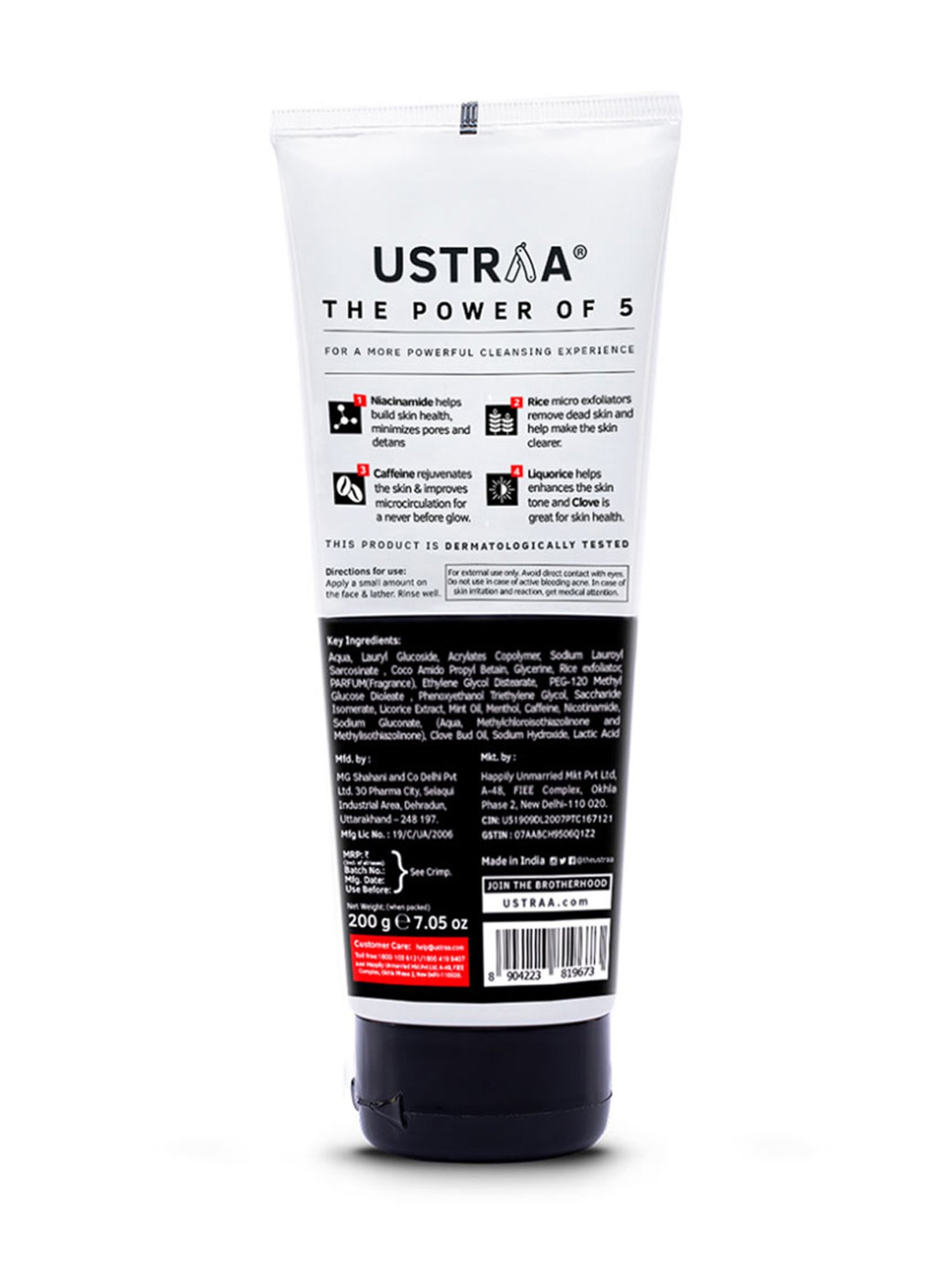 Ustraa Power Face Wash & De-Tan Cream Combo Set