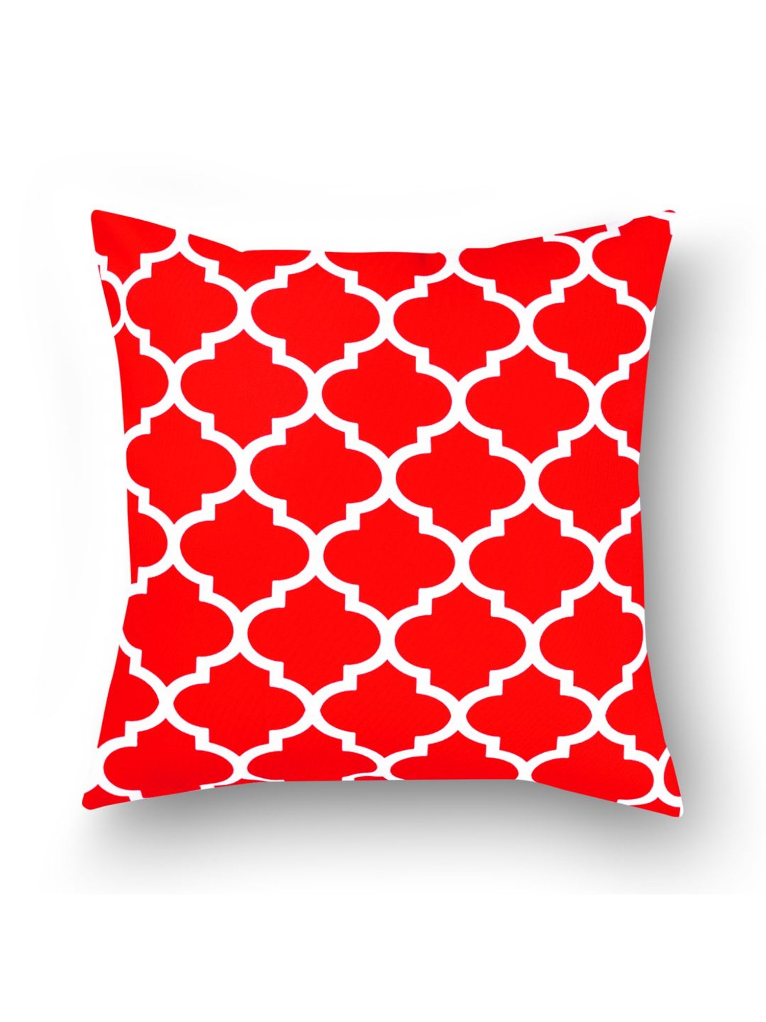 Swayam Red & White Cotton 60 cm x 60 cm Cushion Covers - Set of 5