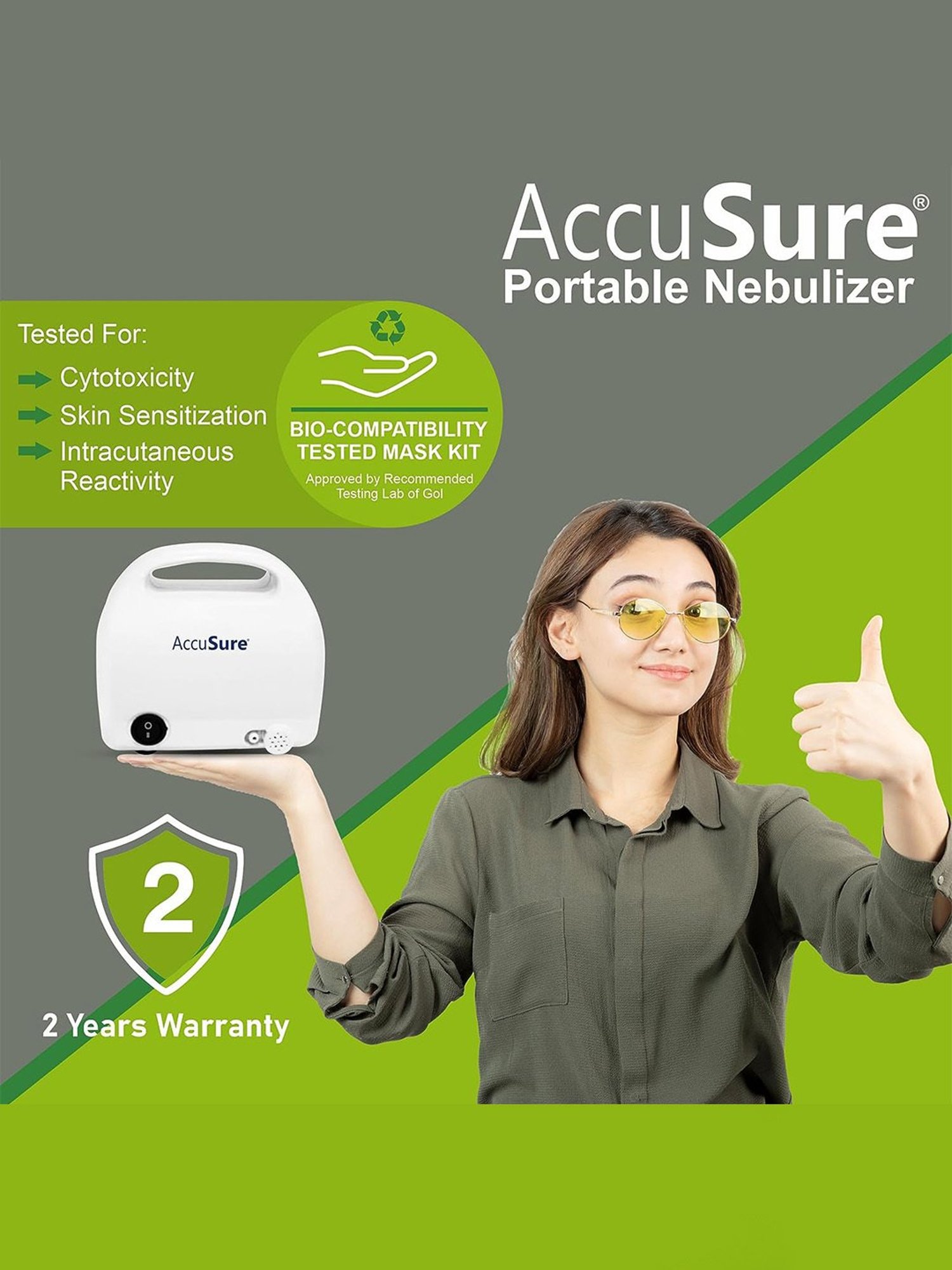 iGRiD IG1614N Compact Compressor Asthma Nebulizer (White)