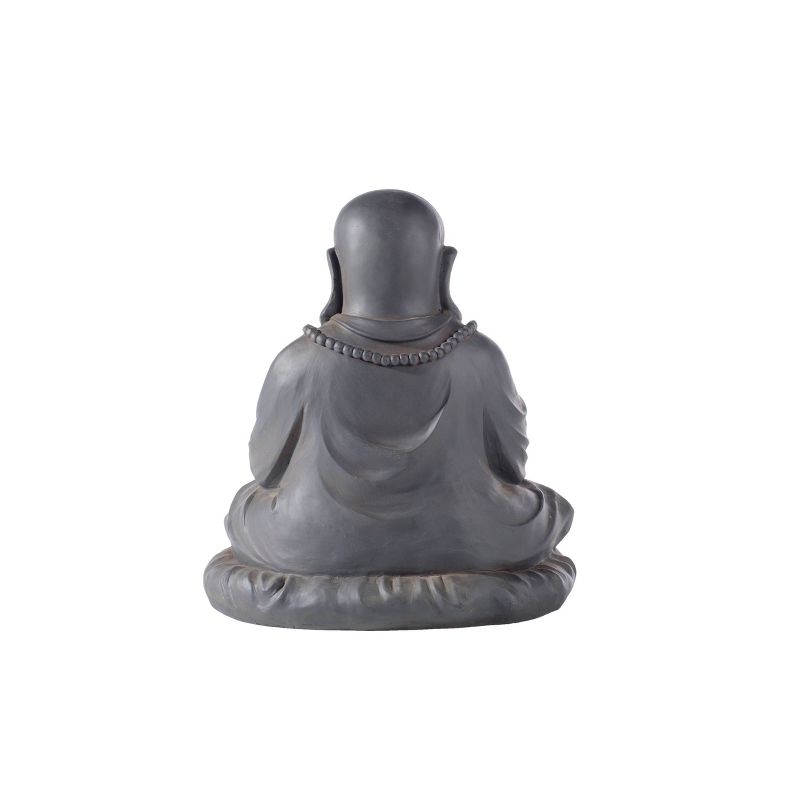 21" Indoor/Outdoor Resin Seated Buddha Garden Statue Black - Alfresco Home LLC