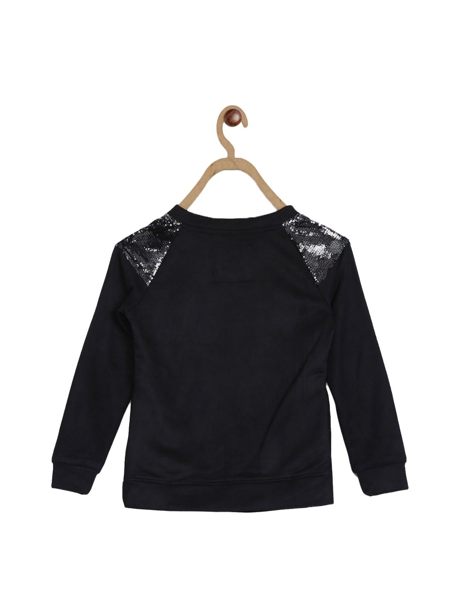 Blue Giraffe Kids Black Embellished Sweatshirt