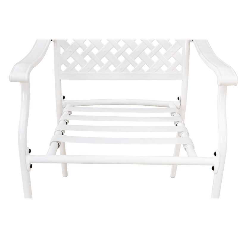 Kupperswick 5pc Steel Outdoor Patio Dining Set with Removable Cushions and Umbrella White - Sunjoy