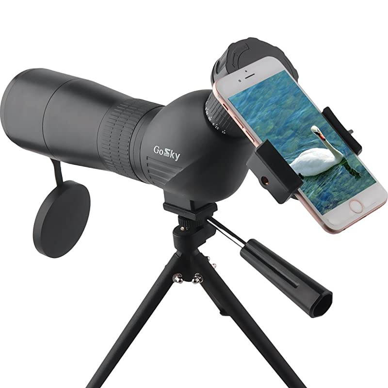 Skybird 60mm Spotting Scope & Quick Smartphone Mount Kit - with Metal TabletopTripod - Capture and Share Beauty in Distant World