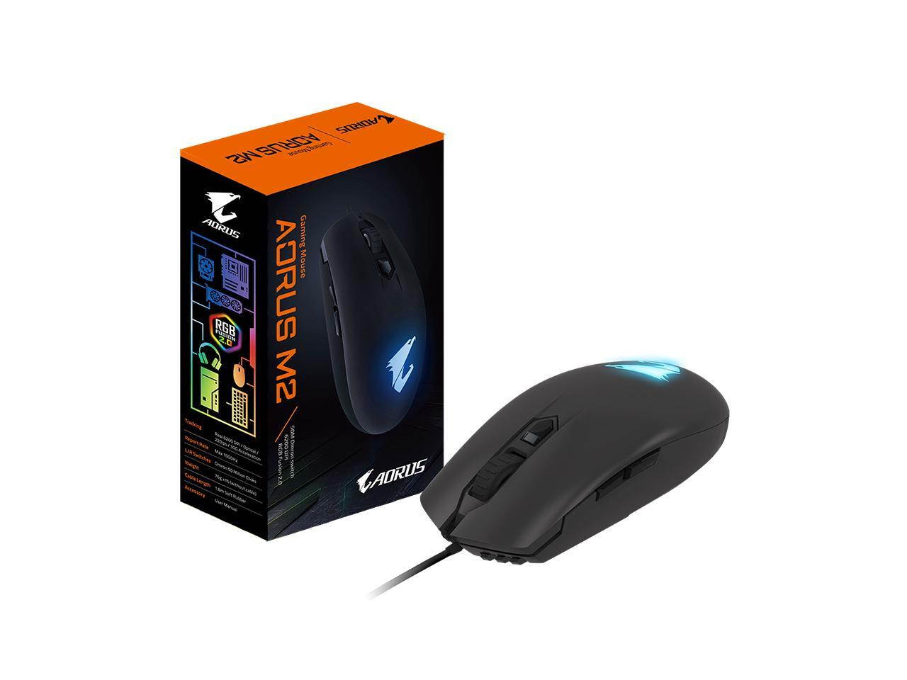 GIGABYTE AORUS RGB 16000 dpi Optical Sensor Fully Programmable and Saved Onboard 16.7M Customizable Lighting Gaming Mouse - GM-AORUS M5