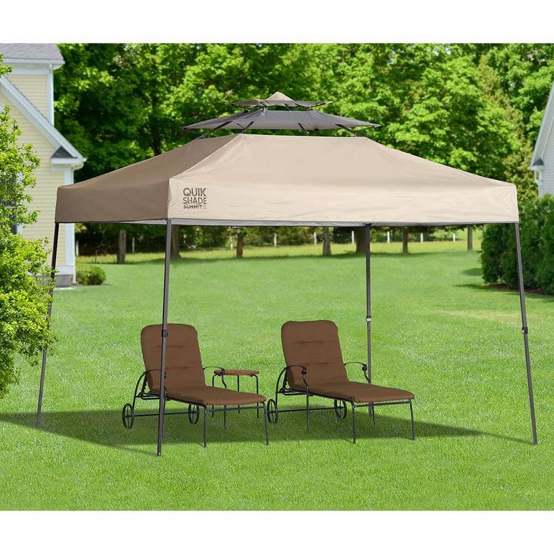 ShelterLogic Quik Shade Summit 10 x 10' Straight Leg Pop Up Canopy Tent, Taupe