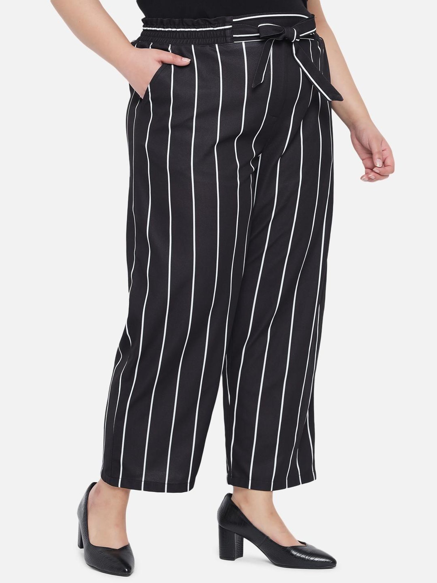 Amydus Black Striped Trousers
