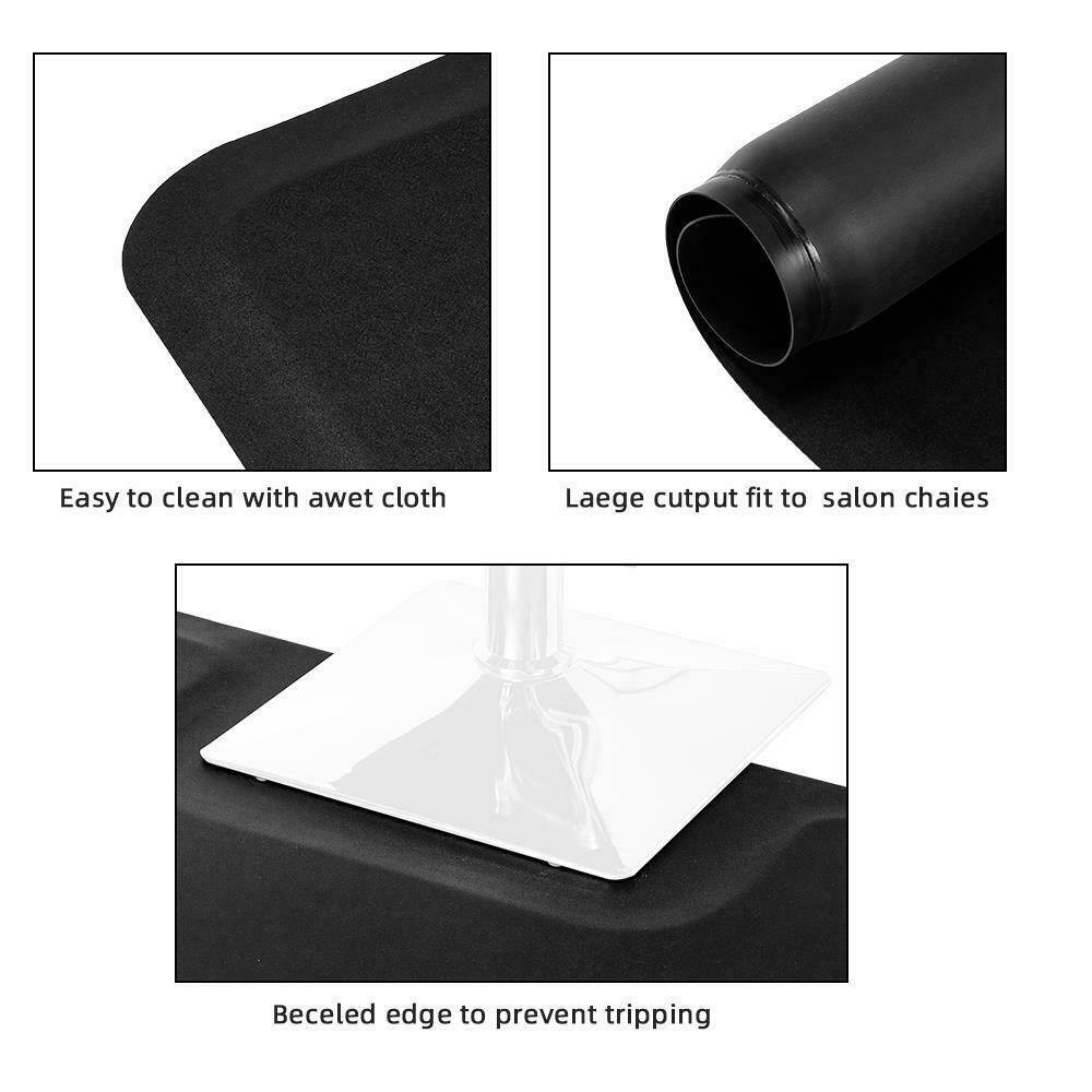 Thick Salon Floor Black Barber Shop Beauty Comfort Mat Rectangle Square Slot