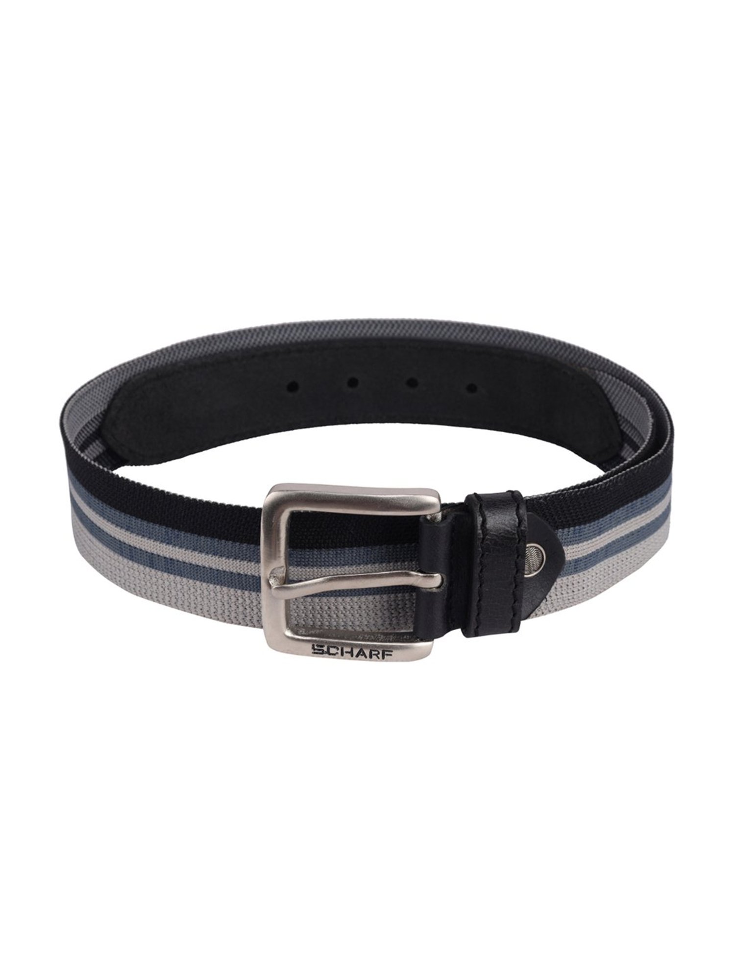 SCHARF Multicolor Twister Canvas Leather Casual Belt for Men