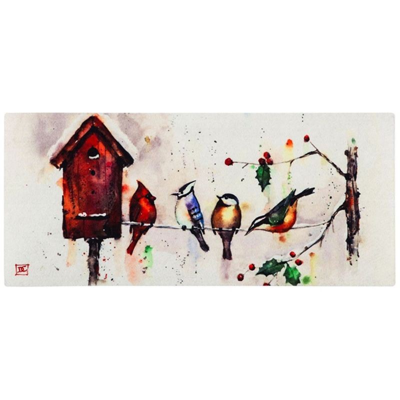 Home & Garden 10.0" Winter Birdhouse Sassafras Mat Cardinal Evergreen Enterprises Inc  -  Door Mat
