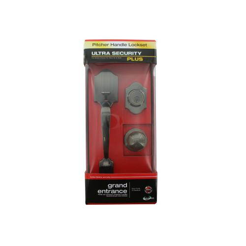 Ultra Hardware 45031 Gladwyne Entry and Single Cylinder Deadbolt Antique Brass Kw1