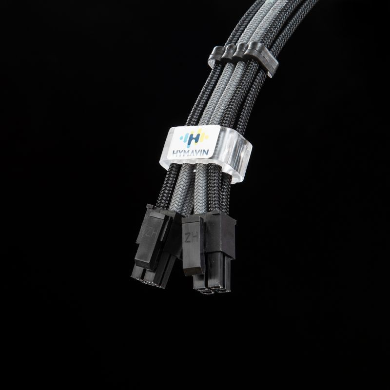 PSU Extension cable,HYMAVIN PSU Sleeved Cable, 16AWG White Braided ATX EPS PCI-E Extension Cable Kit with Combs for CPU GPU Power Supply Unit 30CM,4 + 4 pin, 6 + 2 pin, 24 pin ATX extension,White