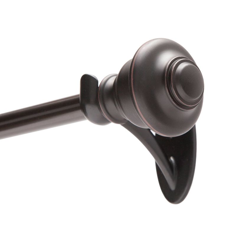 36"-66" Fast Fit Easy Install Finn Adjustable Curtain Rod Weathered Brown - Kenney