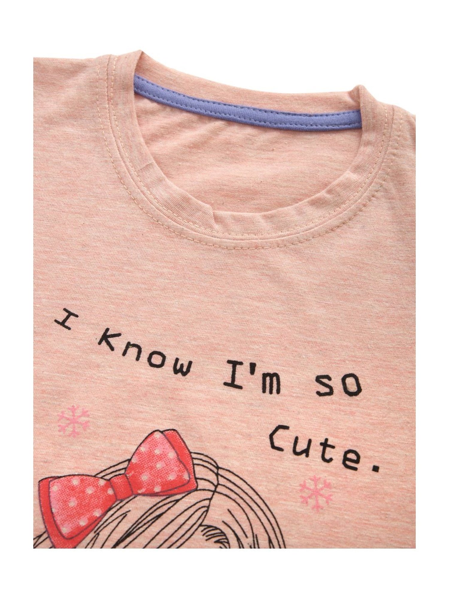 Kids Craft Peach Cotton Printed T-Shirt & Pants