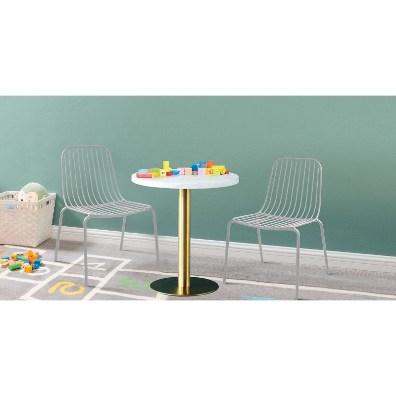 Set of 2 Kids' Parallel Wire Activity Chairs Gray - ACEssentials