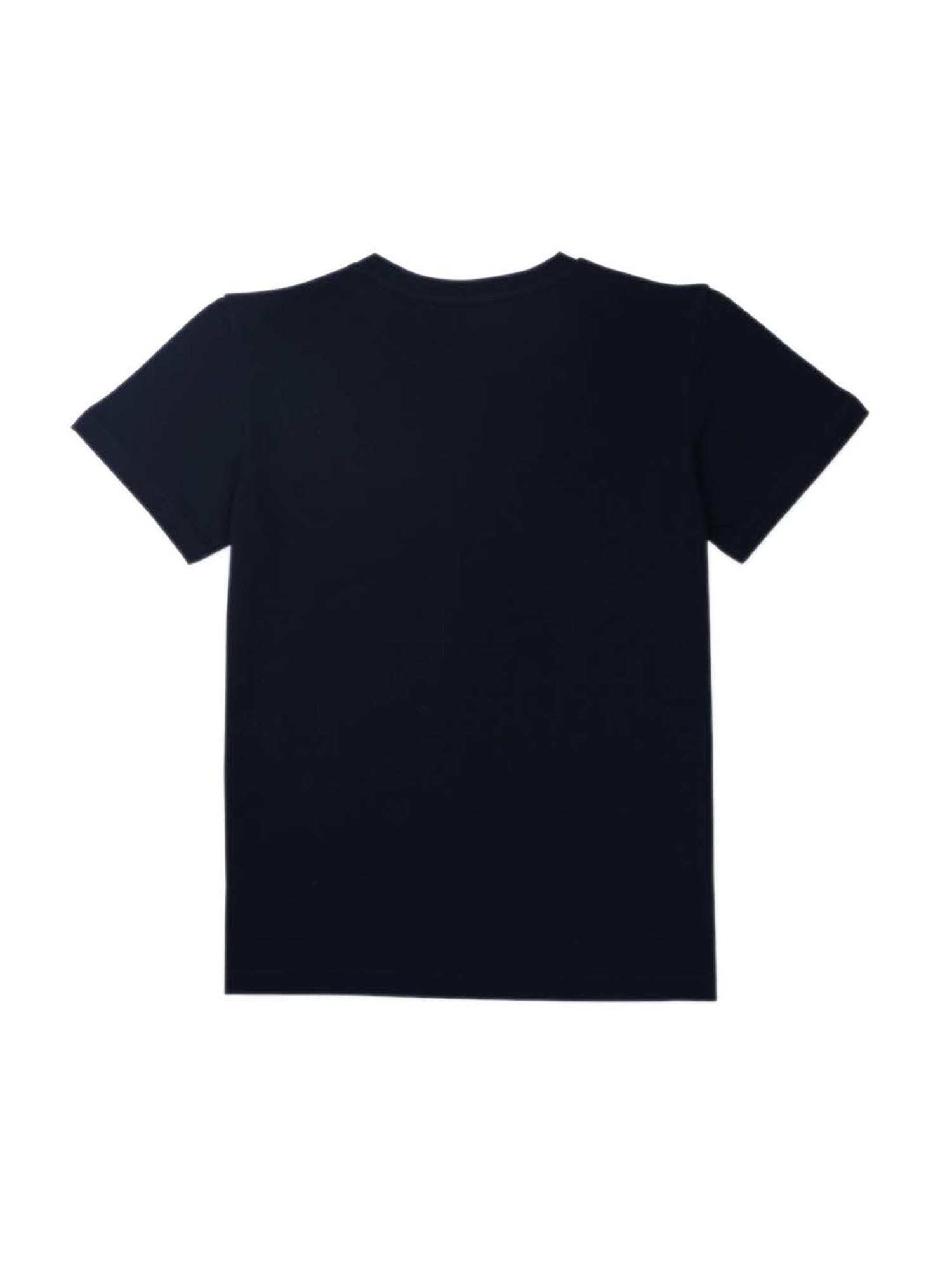 Gini & Jony Kids Black & Orange Printed T-Shirt