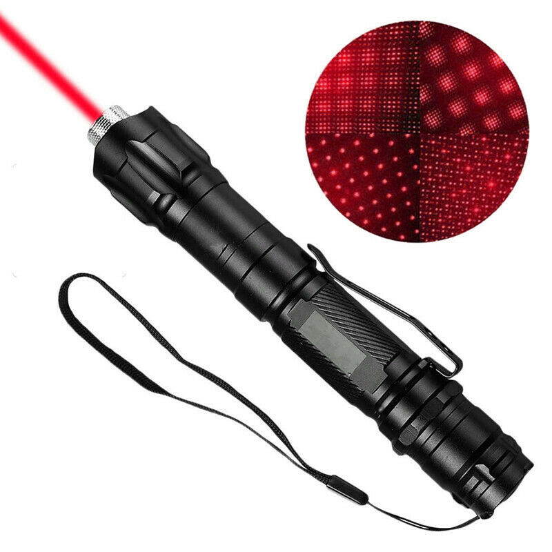 300Miles Military Red Laser Pointer Pen 650nm Visible Beam+Star Cap+Belt Clip