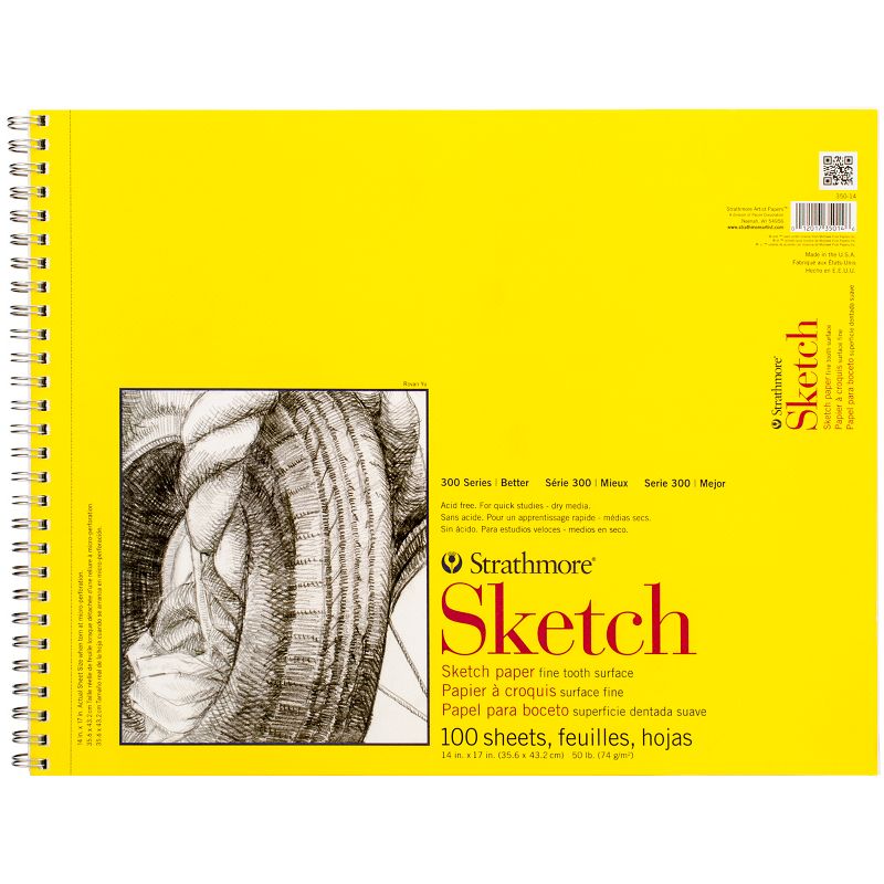 Strathmore Sketch Spiral Paper Pad 14"X17"-100 Sheets